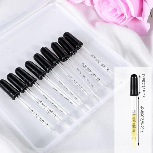 20 Pcs Eye Dropper 1ml Pipettes Dropper Straight-Tip Glass Dropper with Black Rubber Head Eye Droppers for Essential Oils, Eye Drops Makeup Liquid for Men Women(with 2 Brushes) in Saudi Arabia