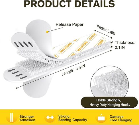 EMITEVER Picture Hanging Strips Heavy Duty, Damage Free Hanging Picture Hangers, Picture Hanging Kit, Hanging Hooks Without Nails, Medium Wall Strips Adhesive Poster Sticky White 40-Pairs (80 Strips) in Saudi Arabia