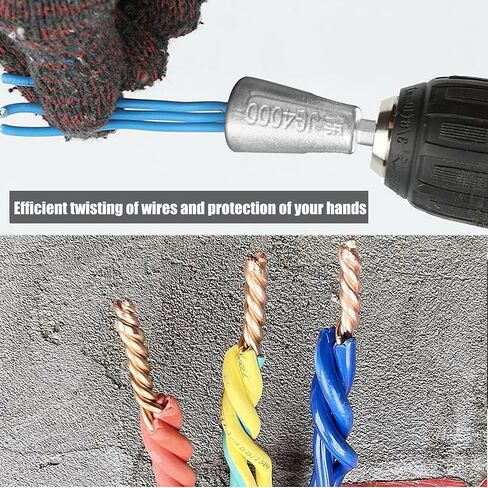 Smasener Wire Stripper for AWG, 14-12-10-8 Gauge Electric Wire Stripper, Wire Twister Tool for Drill, Portable Wire Twister for Power Drill, Cable Quick Stripping and 25PCS Wire Connectors Nuts in Saudi Arabia
