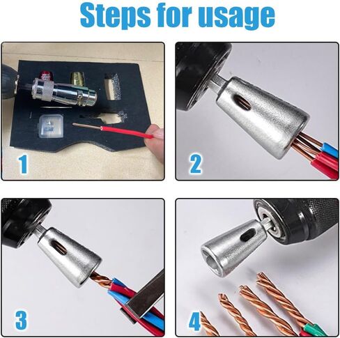 Smasener Wire Stripper for AWG, 14-12-10-8 Gauge Electric Wire Stripper, Wire Twister Tool for Drill, Portable Wire Twister for Power Drill, Cable Quick Stripping and 25PCS Wire Connectors Nuts in Saudi Arabia