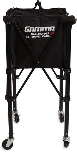 عربة السفر GAMMA Sports EZ XD: آلة كرة التنس المحمولة وعربة تخزين كرة المخلل مع عجلات، حقيبة نايلون متينة، سعة 150/120، تتضمن حقيبة حمل in Kuwait