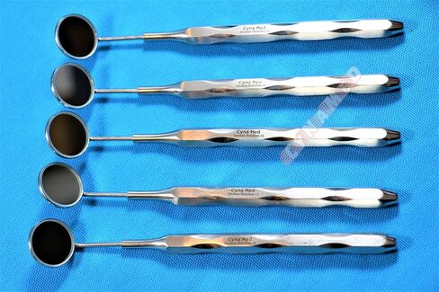 Cynamed Premium German -New Design Hollow Dental Mirror Handle with Replaceable Dental Mouth Mirror #5 Teeth Inspection Cleaning Examination Tool (1 Each) in Saudi Arabia