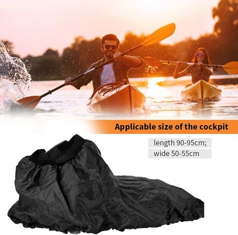 Zerone Adjustable Nylon Kayak Spray Skirt,Kayak Cockpit Cover Kayak Spray Skirt Waterproof Cover Water Sports Accessory in Saudi Arabia