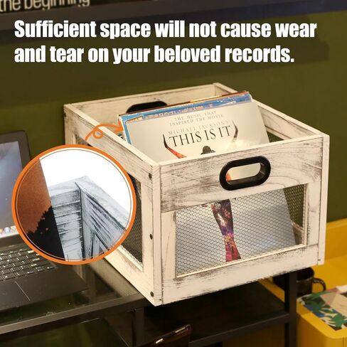 Vinyl Record Storage Sturdy Wooden Box Record Holder,Vintage LP Record Stand,Classic Desktop Organizer Crate,Album Storage Super Easy to Assemble,Holds up to 60 Records（1* Brown set） in Saudi Arabia