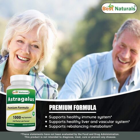 Best Naturals Astragalus Extract 1000 Mg 120 Capsules (Pack of 2) in Saudi Arabia