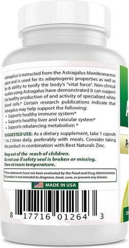 Best Naturals Astragalus Extract 1000 Mg 120 Capsules (Pack of 2) in Saudi Arabia