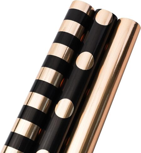 لفات ورق التغليف RUSPEPA - لفافة صغيرة - 17 بوصة × 10 أقدام لكل لفة، إجمالي 3 لفات، بالون، زهرة وتهنئة عيد ميلاد in Kuwait