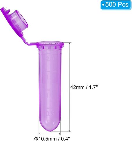 PATIKIL 2ML Plastic Centrifuge Tubes, 500 Pcs Round Bottom Centrifuge Tube with Snap Cap and Graduated Marks for Laboratory Sample, Yellow in Saudi Arabia