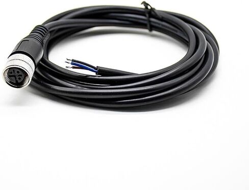 M12 Cable A-Code Single Female Head Straight Connector Aviation Socket Electrical Cable (3 Pin 2M/6.6ft Cable) in Kuwait