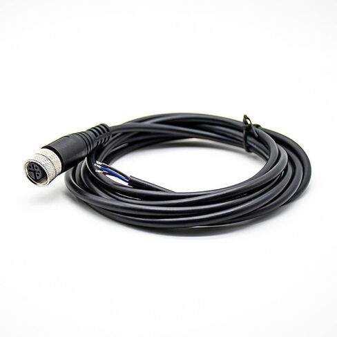 M12 Cable A-Code Single Female Head Straight Connector Aviation Socket Electrical Cable (3 Pin 2M/6.6ft Cable) in Kuwait