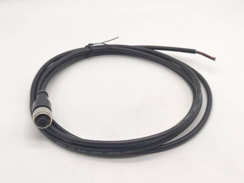 M12 Cable A-Code Single Female Head Straight Connector Aviation Socket Electrical Cable (3 Pin 2M/6.6ft Cable) in Kuwait