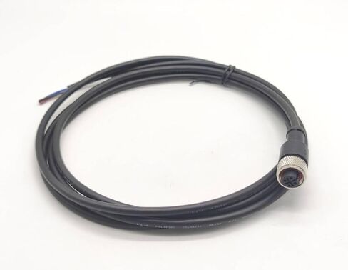 M12 Cable A-Code Single Female Head Straight Connector Aviation Socket Electrical Cable (3 Pin 2M/6.6ft Cable) in Kuwait