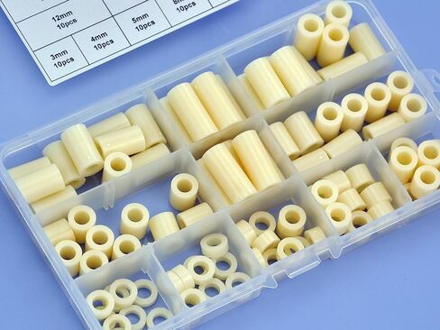 مجموعة متنوعة من الفواصل البلاستيكية المستديرة لصالون الإلكترونيات. القطر الخارجي 11 مم، المعرف 6.2 مم، الطول 3 إلى 25 مم، للبراغي M5. الطول 3 مم 4 مم 5 مم 8 مم 10 مم 12 مم 15 مم 18 مم 20 مم 25 مم، بلاستيك ABS المواجهة. in Kuwait