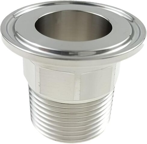 SS304 الفولاذ المقاوم للصدأ 1.5 "ثلاثي المشبك إلى 1" NPT ذكر الخيوط محول تركيب الأنبوب الصحي in Kuwait