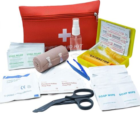 Snake Bite Kit, Bee Sting Kit, Ifak Trauma Refill Kit First Aid Supplies, Venom Extractor Suction Pump Kit, Bite and Sting First Aid for Belt, Hiking, Backpacking and Camping (Yellow) in Saudi Arabia