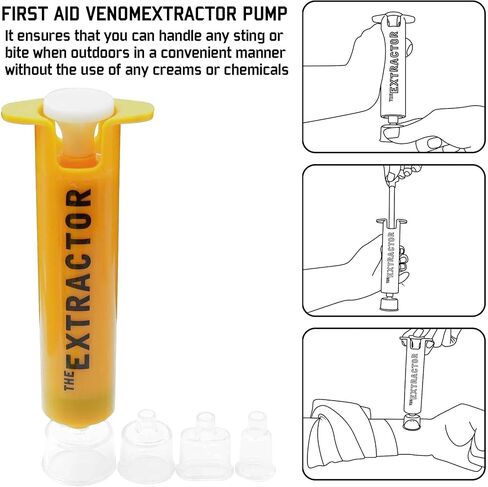 Snake Bite Kit, Bee Sting Kit, Ifak Trauma Refill Kit First Aid Supplies, Venom Extractor Suction Pump Kit, Bite and Sting First Aid for Belt, Hiking, Backpacking and Camping (Yellow) in Saudi Arabia