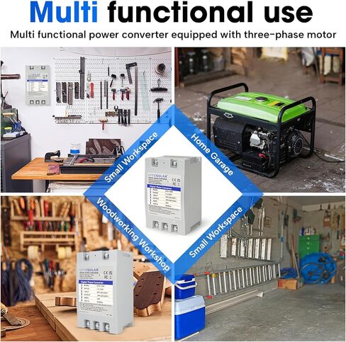 محول مرحلة واحدة إلى 3 مراحل، محول المرحلة الرقمي LyteSolar 10HP، مدخل/مخرج 23A 220V-240V للأدوات الكهربائية/المحركات/المعدات الميكانيكية in Kuwait