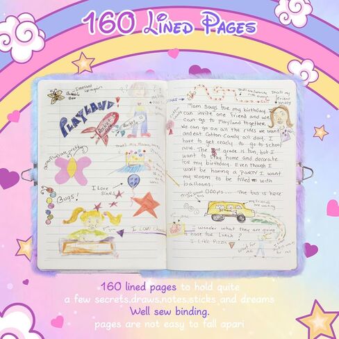 BREENHILL Rabbit Diary for Girls with Lock, Gift for 6 7 8 Year Old Girl, Secret Diary Journal Notebook in Saudi Arabia