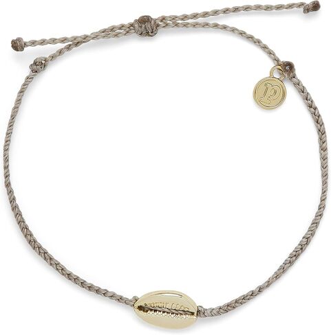 Pura Vida Gold or Silver Cowrie Cord Adjustable Anklet w/Charm, Waterproof in Saudi Arabia
