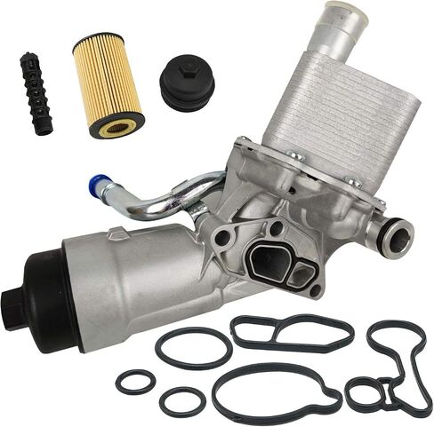 MITZONE Upgrade Engine Oil Cooler Filter Housing Assembly Compatible with 2009-2020 Chevy Cruze Aveo Sonic Trax Malibu Pontiac G3 Saturn Astra 1.6L 1.8L Replace 25199751 in Saudi Arabia