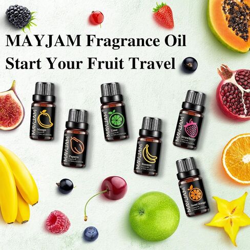 8x10ML Fragrance Oil Set, 0.33fl.oz Fruits Fragrance Oils for Diffuser Soap Candle Making - Essential Oils for Diffusers for Home in Saudi Arabia