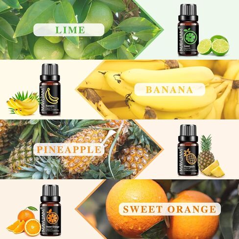 8x10ML Fragrance Oil Set, 0.33fl.oz Fruits Fragrance Oils for Diffuser Soap Candle Making - Essential Oils for Diffusers for Home in Saudi Arabia