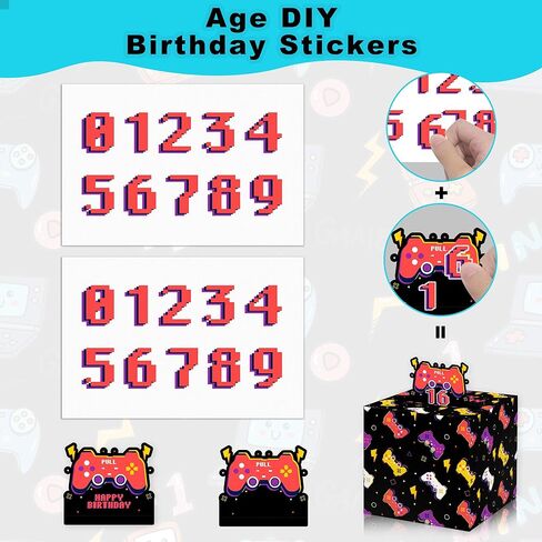 Happy Birthday Money Box for Cash - Surprise Money Box Gift Pull Gift Set Included 100Pcs Transparent Bags, Fun Birthday Gift for Freinds, Game Lover Birthday Gifts for Women Men in Kuwait