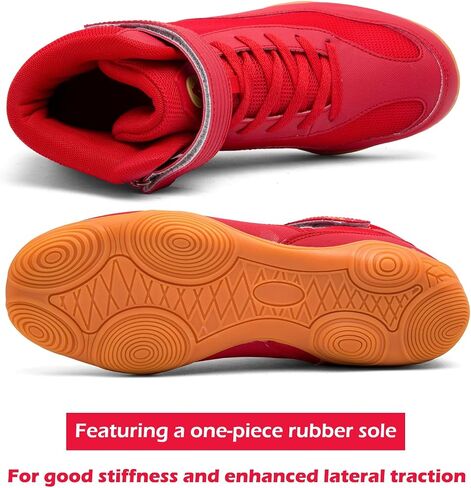DimaiGlobal Men's Wrestling Shoe Fitness Sneaker Boxing Shoes Zero Drop Sole High Top Fighting Shoes Taekwondo Karate Martial Arts Training Shoes in Kuwait