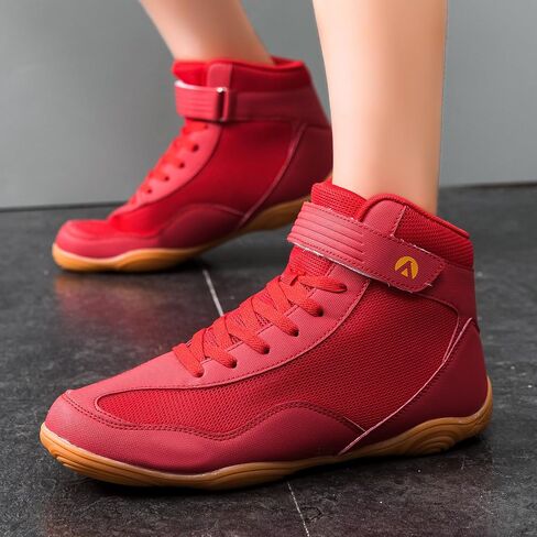 DimaiGlobal Men's Wrestling Shoe Fitness Sneaker Boxing Shoes Zero Drop Sole High Top Fighting Shoes Taekwondo Karate Martial Arts Training Shoes in Kuwait