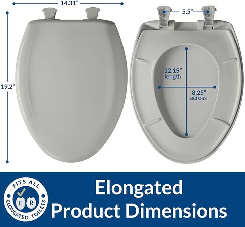 Bemis 200SLOWT 373 Toilet Seat will Slow Close, Never Loosen and Easily Remove, ROUND, Plastic, Loganberry in Kuwait