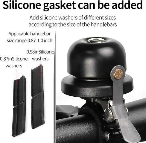 حامل جرس الدراجة لـ AirTag مقاوم للماء ومتتبع نظام تحديد المواقع للدراجة مضاد للسرقة، حامل من سبائك الألومنيوم لمقود الدراجة الجبلية على الطريق، حلقة صوت عالية ونقية in Kuwait