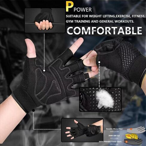 MOREOK Bike Gloves Exercise Workout Gloves AK050-one pair（Orange-Medium） Exercise Workout Gloves MK1003-one pair（Black-Medium） in Saudi Arabia