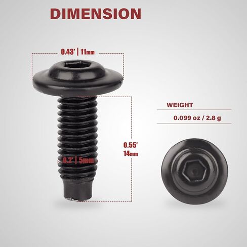 10 Pcs - M5 * 12.5 14 - for Ducati Motorcycle Fairing Shell Stainless Steel Screws Bolt Kit, for Ducati Panigale V2 V4 / 848~1299 / Streetfighter Supersport 950 (Black - 10 Pcs, M5 x 14mm) in Saudi Arabia