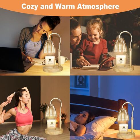 Candle Warmer Lamp with Timer & Dimmer, Candle Warmer Height Adjustable, Fits All Jar Scented Candles, Candle Lamp with 3 Bulbs, Charming Gift Box with Ribbon for Gifting in Saudi Arabia