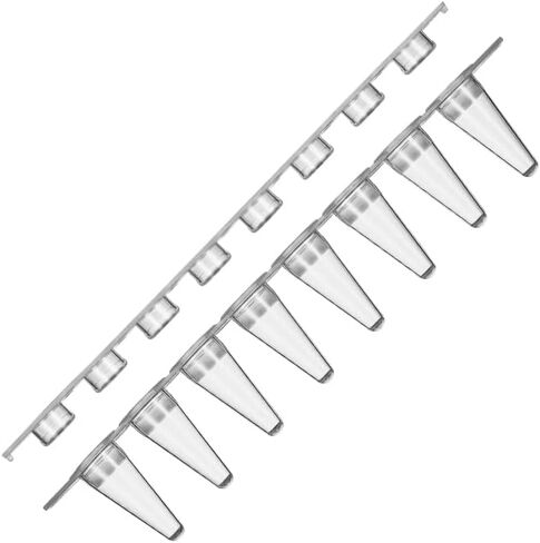 أنابيب PCR شفافة مكونة من 8 أشرطة سعة 0.1 مل، أنابيب ذات أغطية مسطحة، 125 مجموعة/حزمة، أنابيب تفاعل PCR ذات جدار رفيع للغاية، أنبوب طرد مركزي دقيق من مادة البولي بروبيلين، خالي من DNase/RNase in Kuwait