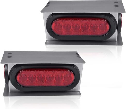 ALLGOOD Clear Tail Lights Steel Boxes Housing w/6Inch Oval LED Trailer Tail Lamp 2 Inch Round Marker Lights 2Pcs in Saudi Arabia