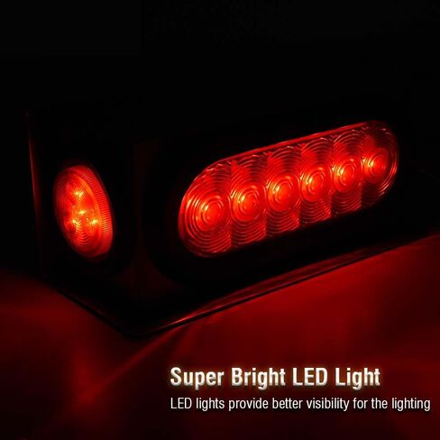ALLGOOD Clear Tail Lights Steel Boxes Housing w/6Inch Oval LED Trailer Tail Lamp 2 Inch Round Marker Lights 2Pcs in Saudi Arabia