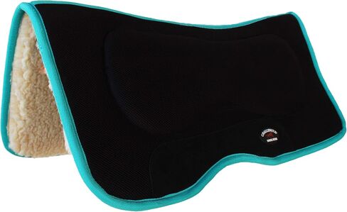 CHALLENGER Horse 30" x 30" Contoured Fleece Lined Western Saddle Pad Teal 39131 in Saudi Arabia