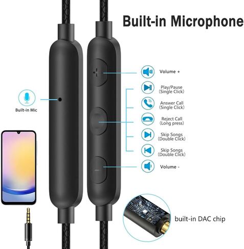 سماعات رأس USB C مع ميكروفون لجهاز iPad Air 2024 وSamsung S24 Ultra S23 S22 A55 A35 iPhone 15 Pro Max، سماعات أذن سلكية USB من النوع C داخل الأذن لجهاز OnePlus Open 12 11 9 Galaxy Z Fold 5 Google Pixel 8 Pro 7 6 in Kuwait
