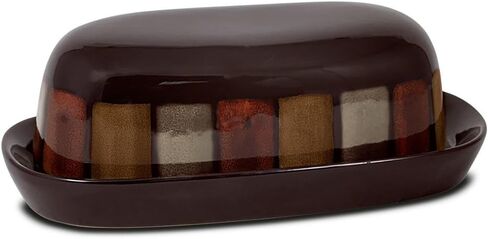 طبق زبدة مغطى من بفالتزغراف، مقاس واحد، أبيض/وردي in Kuwait