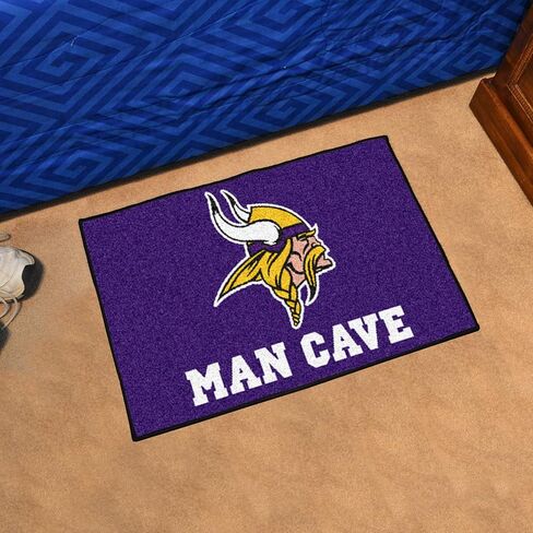 FANMATS 14329 NFL - Minnesota Vikings Man Cave Starter Mat Accent Rug - 19in. x 30in. | Sports Fan Home Decor Rug and Tailgating Mat in Saudi Arabia