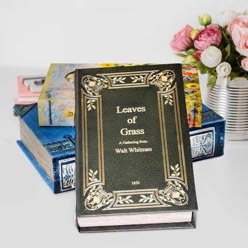 Book Box Decorative Storage Box Faux Wood with Magnetic Cover Storage for Hidden Jewelry,Photos, Greeting Cards,Remotes，M Size Box -4-02 in Saudi Arabia