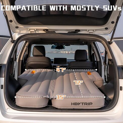 HEYTRIP Widen SUV Air Mattress for Car Camping, Inflatable 6 Inch Thickened SUV Mattress Camping Bed, Adjustable Firmness Car Air Mattress Fit Midsize SUVs - Durability Oxford (74 x 51 x 6 Inch) in Saudi Arabia