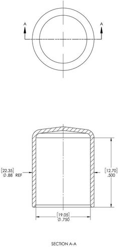Caplugs VC-750-8 VC Series – Plastic Round Cap 500 Pack, Black Vinyl, 0.75" W x 0.5" L Protective Closures, Thread Protectors, Dust and Moisture Seals, Masking, Plating, Color Coding (99190182) in Saudi Arabia