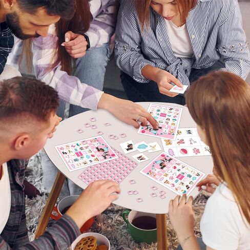 Wedding Party Bingo Game Cards(24 Players), Bridal Shower Bingo Card for Family Friend Adult, Large Group Holiday Engagement Party Activity Favor Decoration Supplies -001 in Kuwait