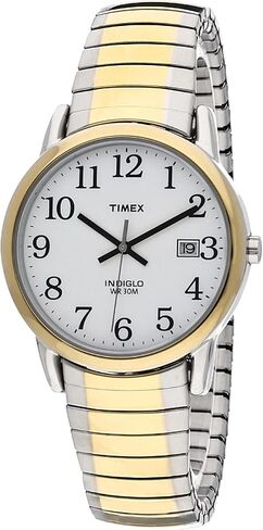 Timex Men's Easy Reader 35mm Watch - Silver-Tone Expansion Band White Dial Silver-Tone Case in Saudi Arabia