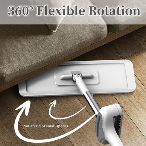Microfiber Mop 15'', Floor Mop with 4 Washable Pads, Flat Mop with Adjustable Handle for Laminnate Tile Floors, Wet & Dust Use for Floor Cleaning in Saudi Arabia