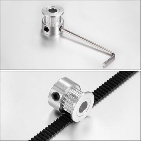 HARFINGTON 5 Meters 2GT Timing Belt 6mm Width with Fiberglass Core + 5pcs 20T 2GT Timing Pulley 6mm Bore + 2mm Hex Key Wrench for 3D Printer and Most Belt Driven Printers in Saudi Arabia
