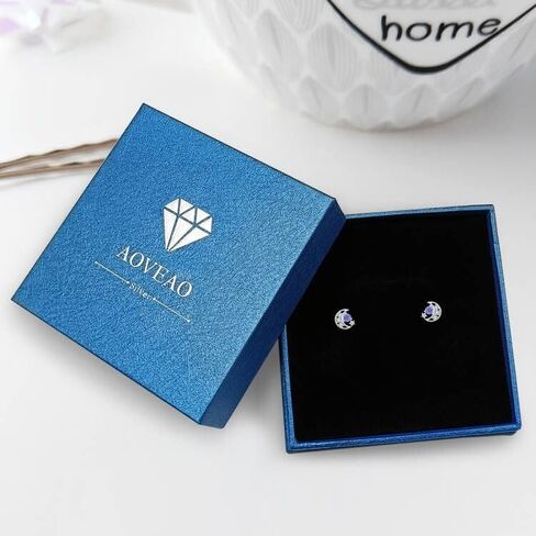 Cuoka Star Moonstone Earrings 925 Sterling Silver Moonstone Star Stud Earrings,Simple Moonstone Star Earrings Jewelry Birthday Graduation Gift For Women Wife in Kuwait