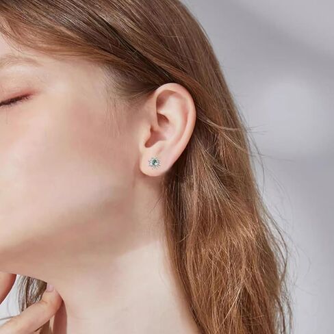 Cuoka نجمة Moonstone أقراط 925 الفضة الاسترليني Moonstone نجمة أقراط، بسيطة Moonstone نجمة أقراط مجوهرات عيد ميلاد التخرج هدية للنساء زوجة in Saudi Arabia